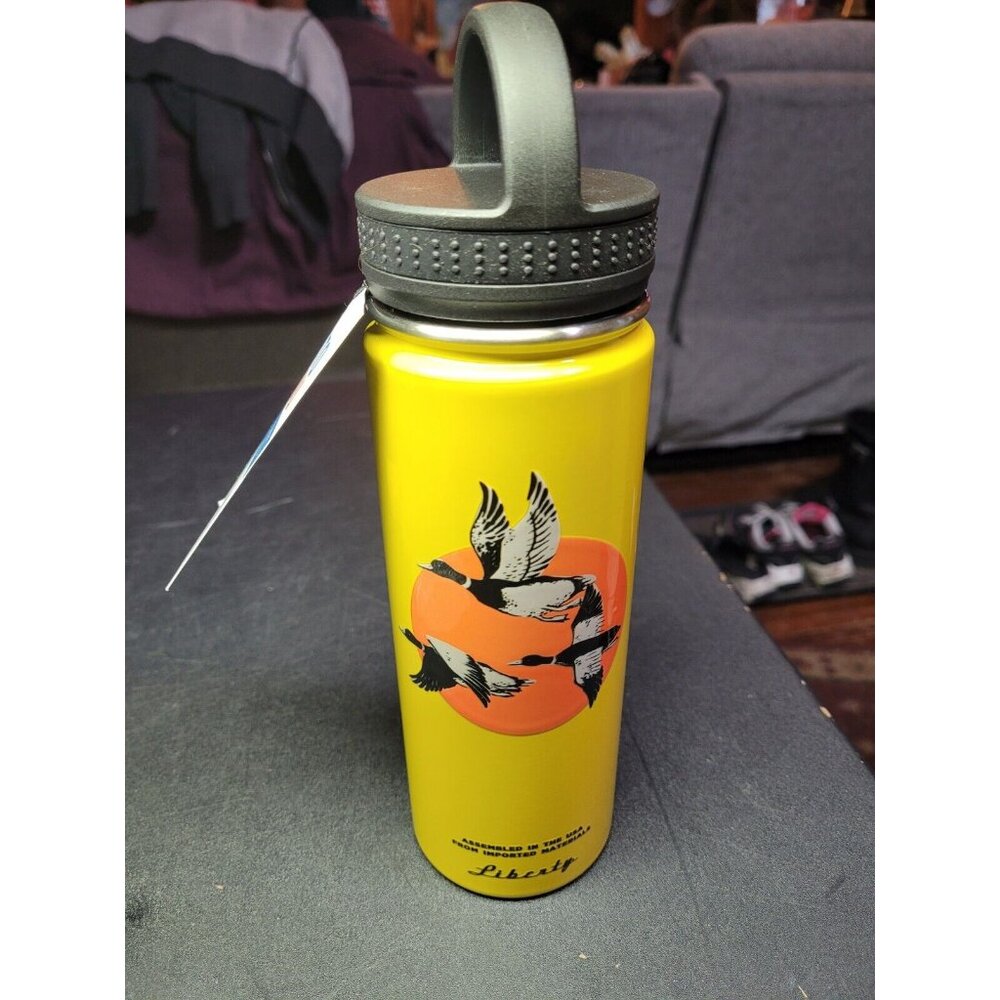 FILSON x Liberty Ducks Water Bottle 20 oz Stainless Steel USA Yellow Outdoor NEW